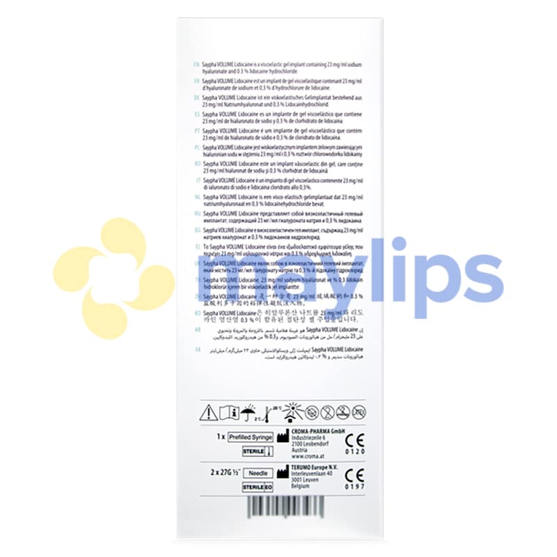 product Saypha Volume Lidocaine Back
