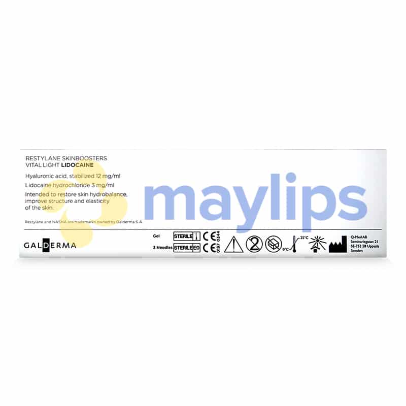 product Restylane Skinboosters Vital Light Lidocaine Back