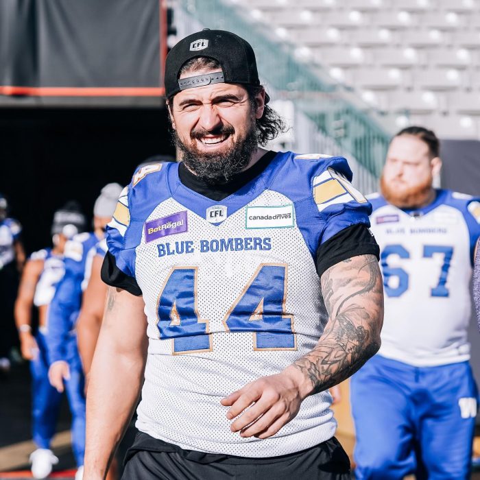 Shayne Gauthier, linebacker for the Winnipeg Blue Bombers.