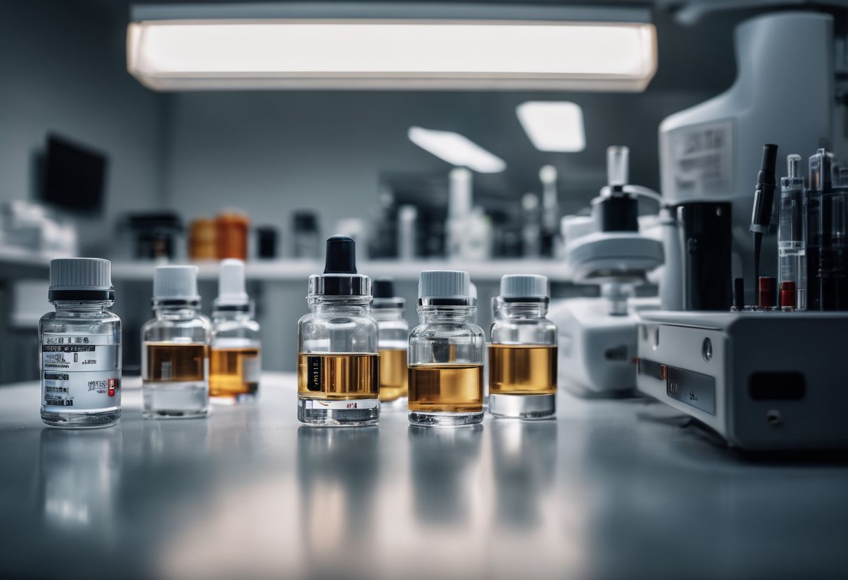 Various skin formulas in a lab