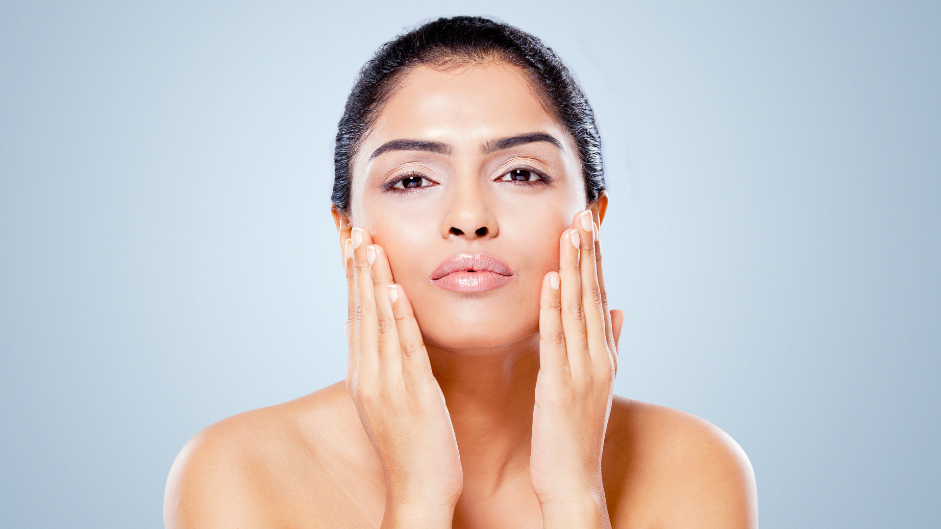 Woman with glowing skin.