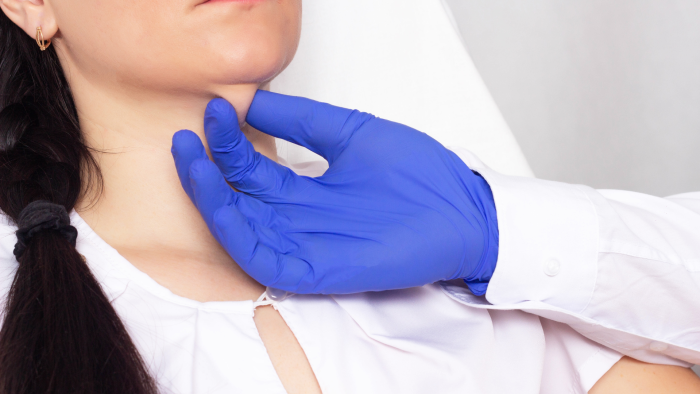 Loose skin in the neck.
