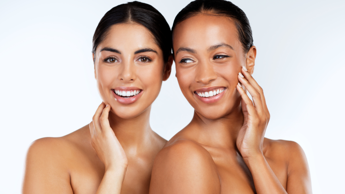 Women with glowing skin.