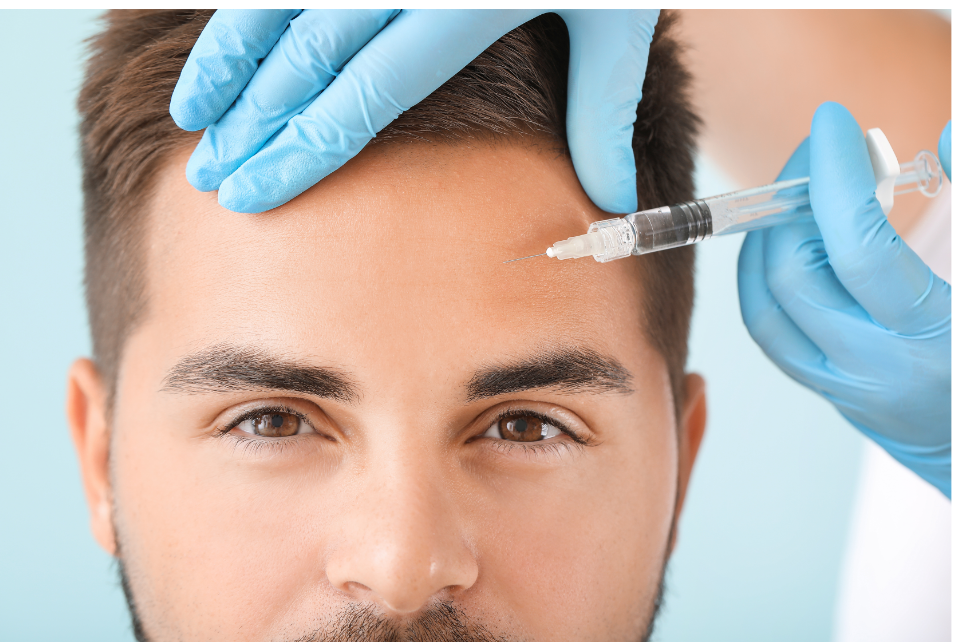injecting filler to a man