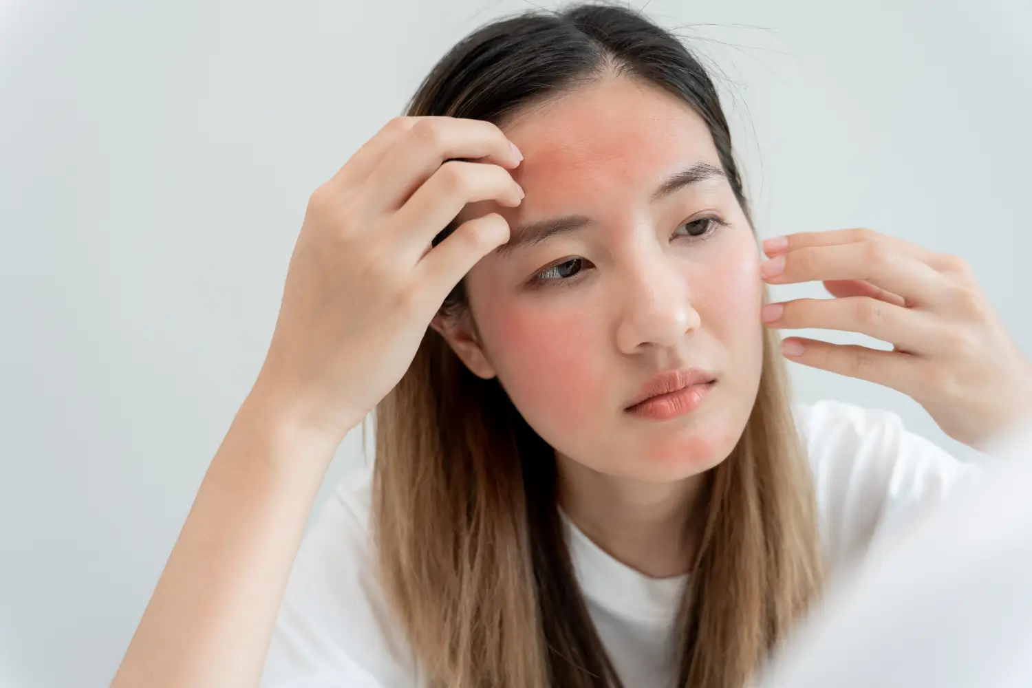 patient got redness in her face