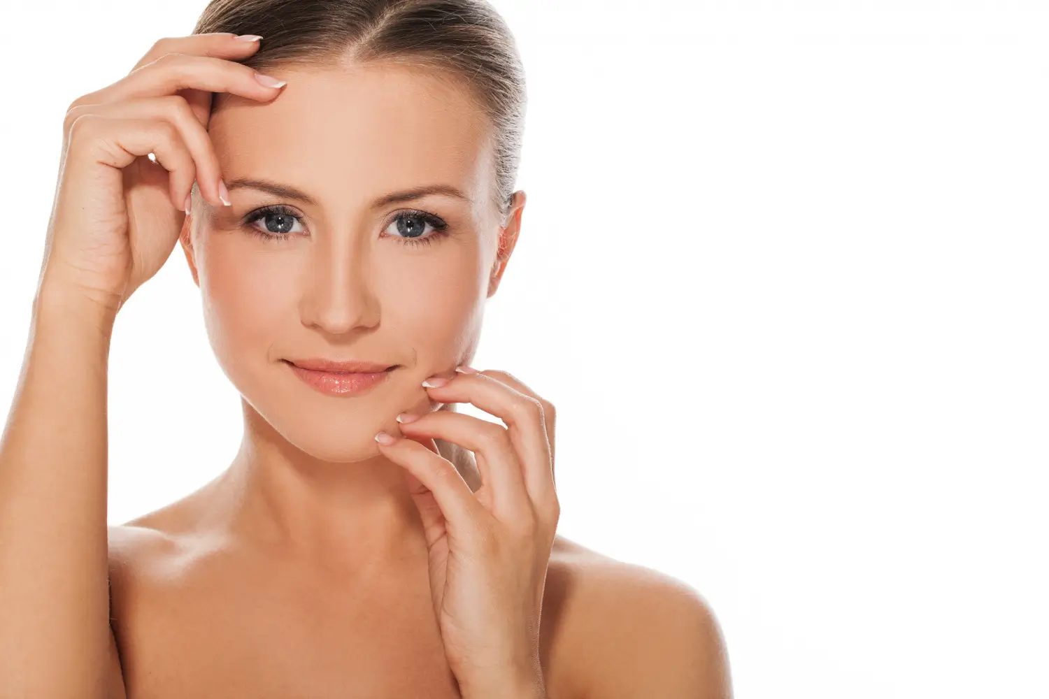 smooth lovely face of a female patient
