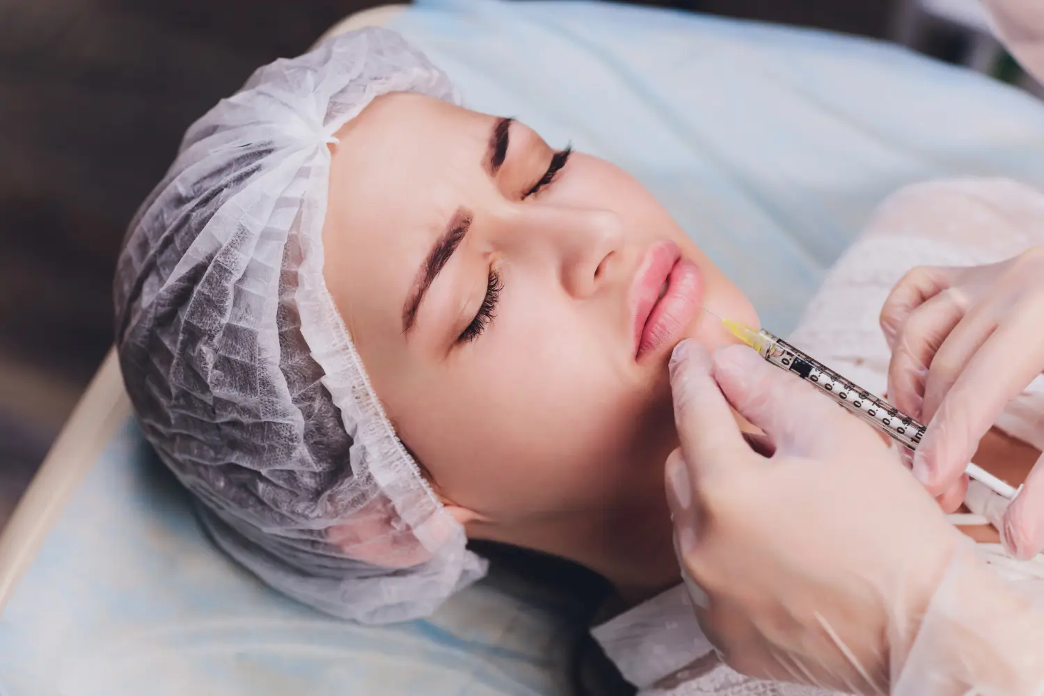 woman receives injection