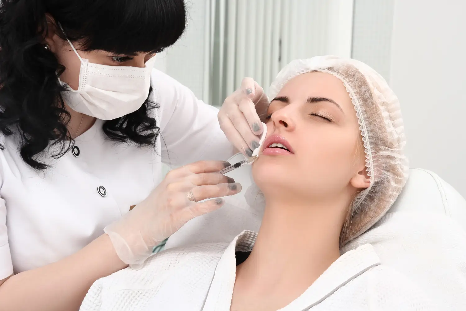 filler treatment in progress