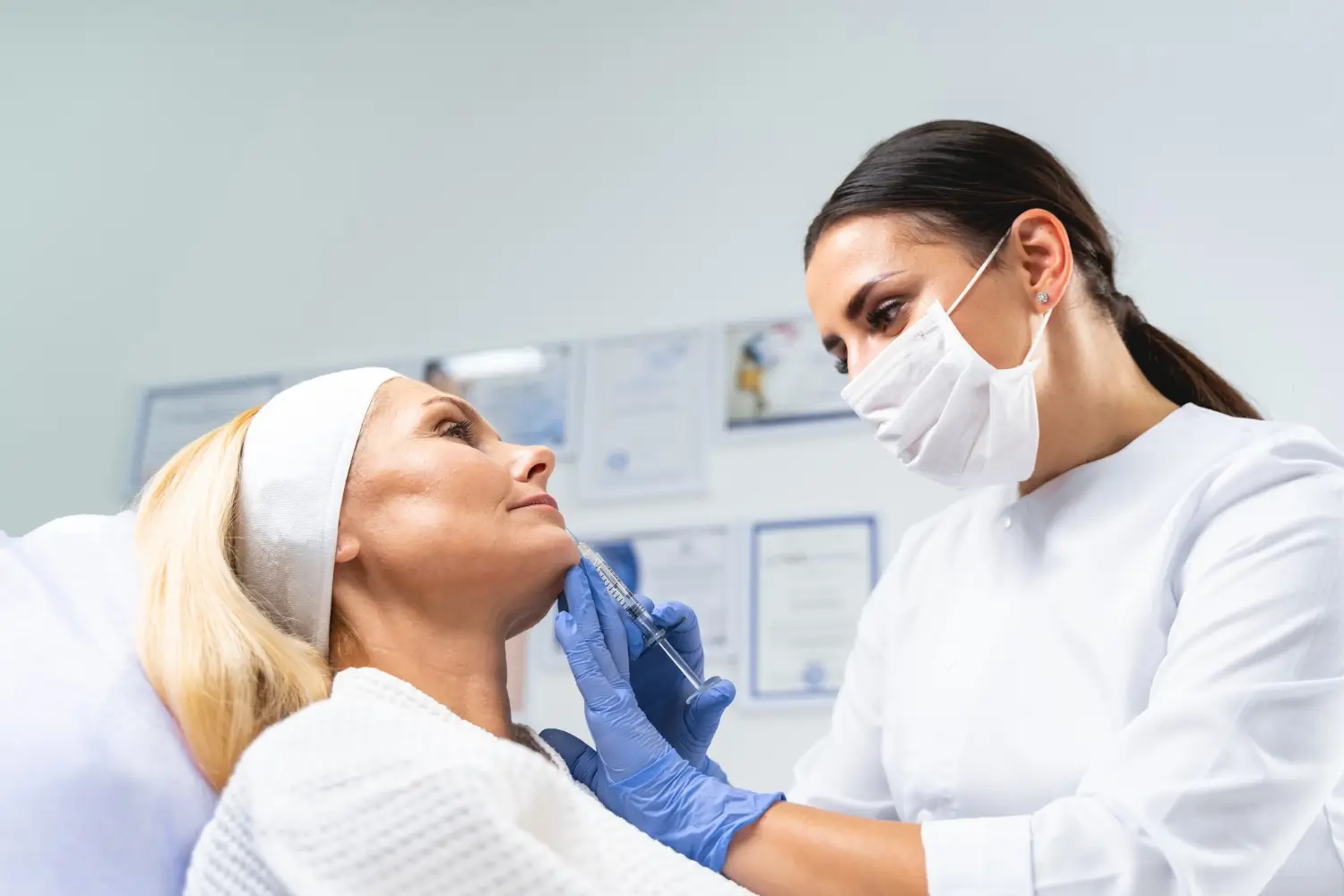 doctor and patient side view in the clinic