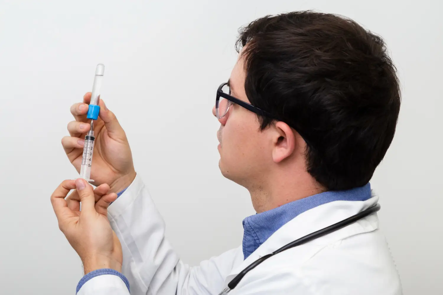 filling the syringe