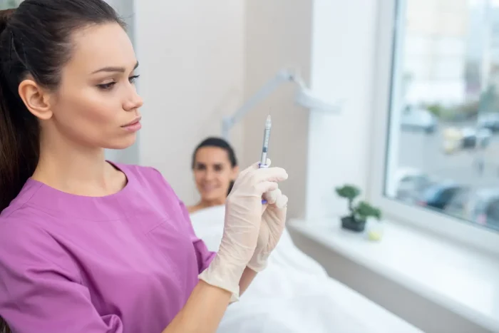 getting ready for injection