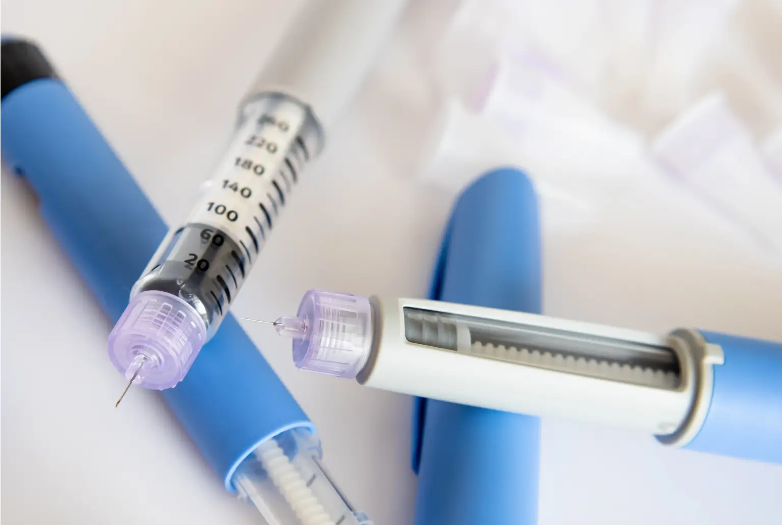 Weight loss injection pens, like Ozempic, to be injected on suitable sites.