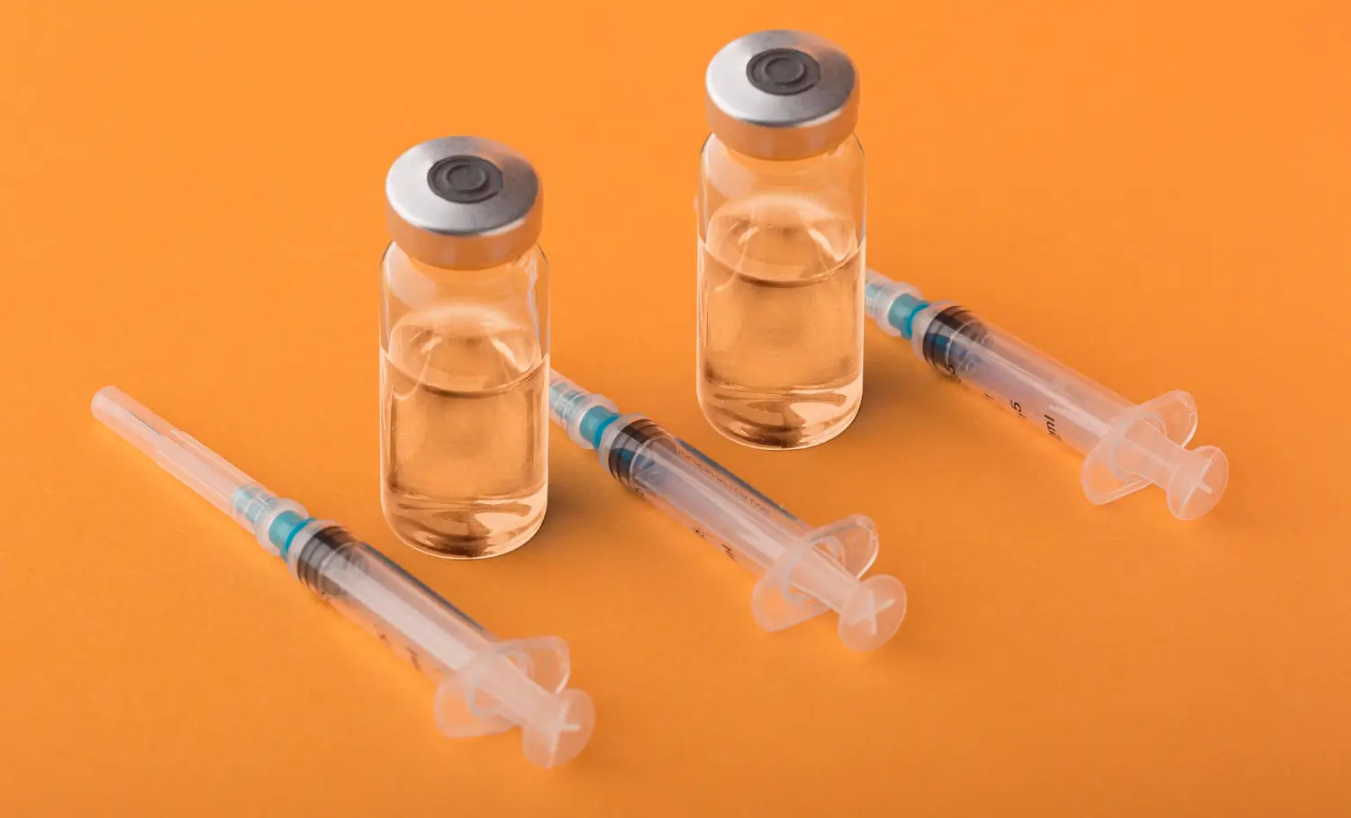 syringe and vials are ready for the treatment