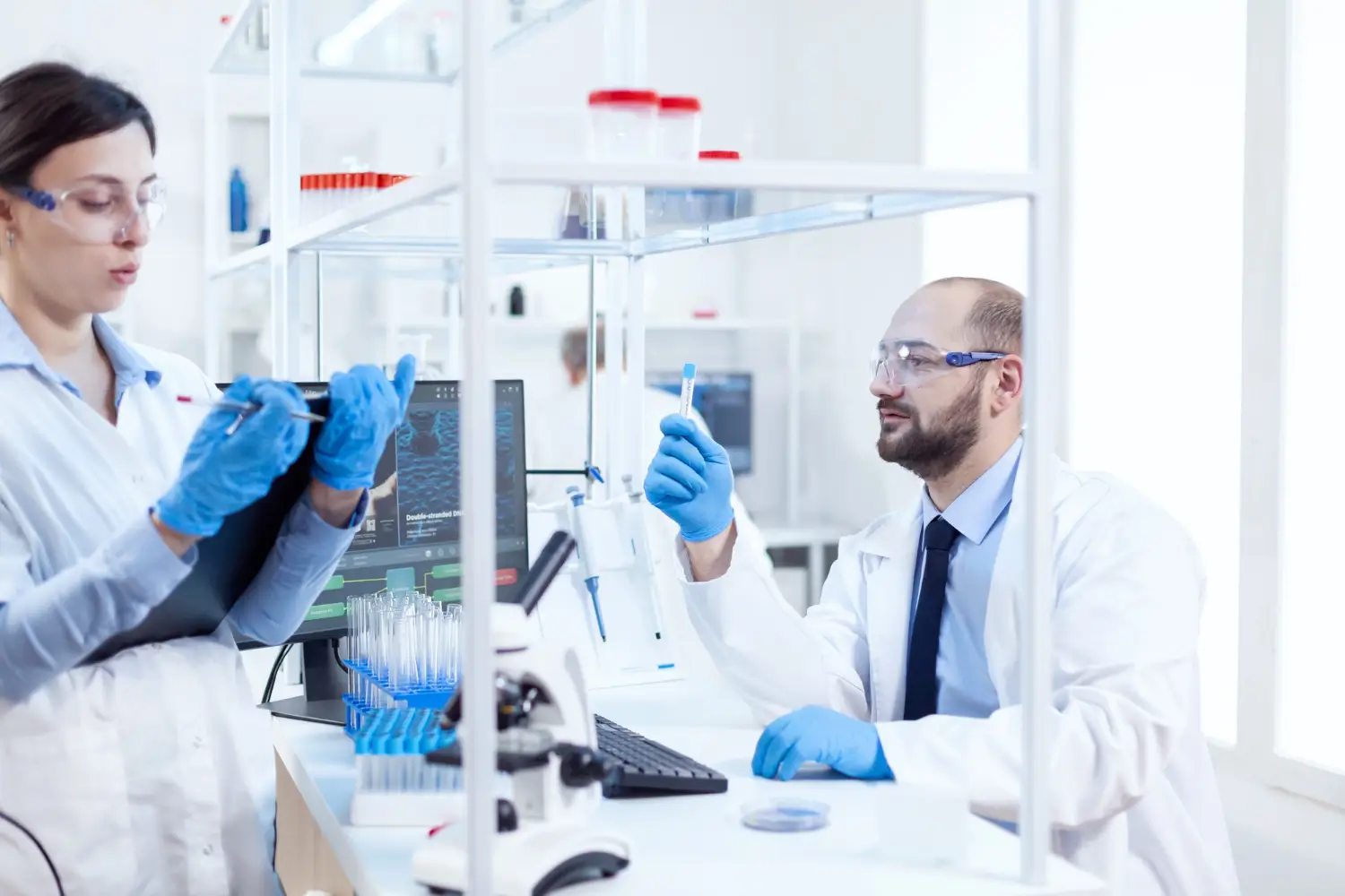 Expermenting a new treatment in the lab