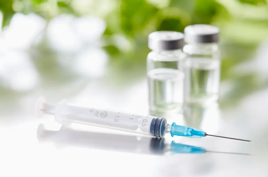 Vials and syringe.